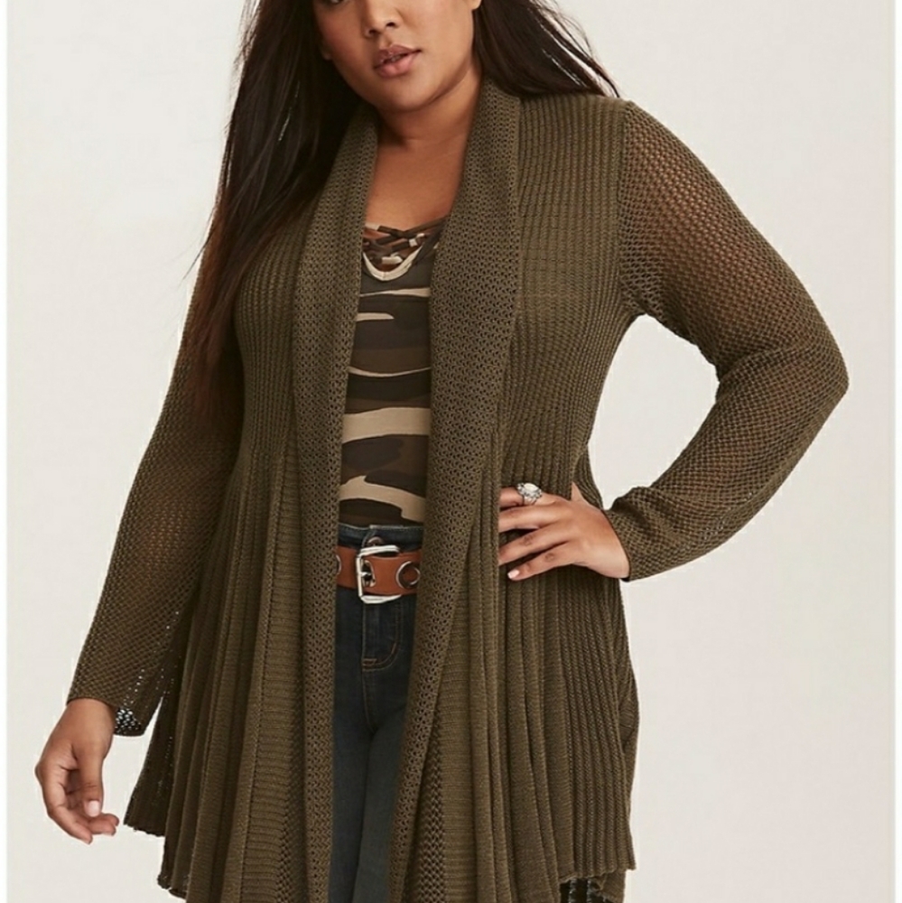 ISO.... torrid fit and flare long sleeve cardigan